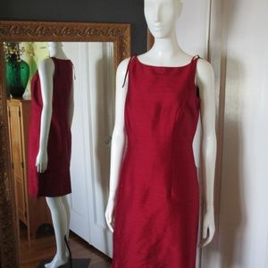 Ann Taylor Red Silk size 8 sleeveless dress